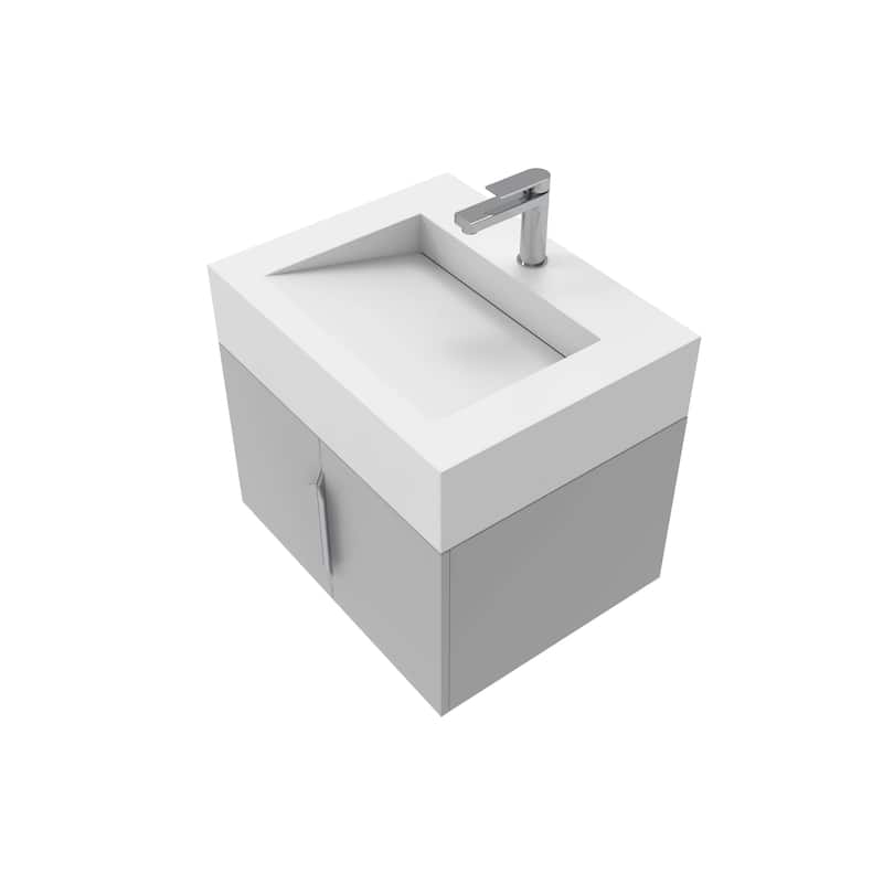 Nile 24-Inch Wall Mounted Bathroom Vanity Set w/ White Top