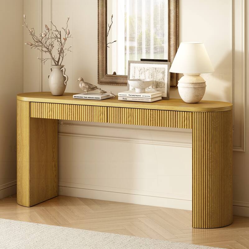 Sophisticated Console Table with Vertical Striped