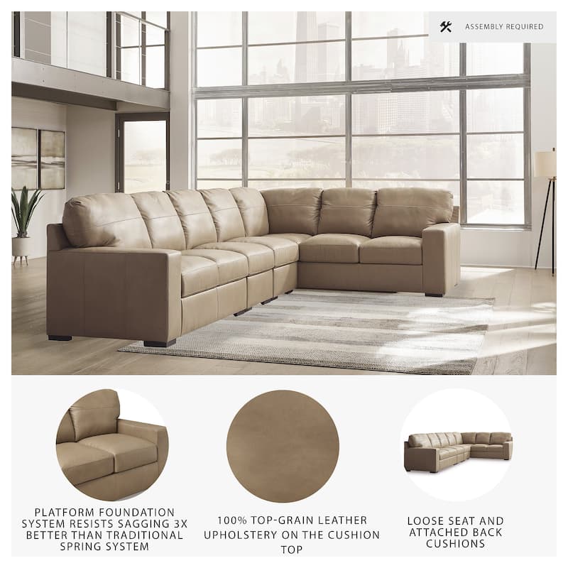 Signature Design by Ashley Bandon Brown 4-Piece Sectional - 153"W x 100"D x 41"H
