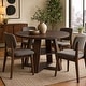 preview thumbnail 1 of 28, Farmhouse 43" Round Dining Table with Sturdy Wooden Pedestal, Built-in Storage Shelf Red Brown