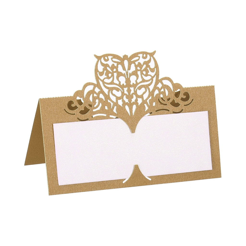 Table Name Place Cards,25Pcs Hollow Butterfly Cut Design Seat Blank Card, Yellow