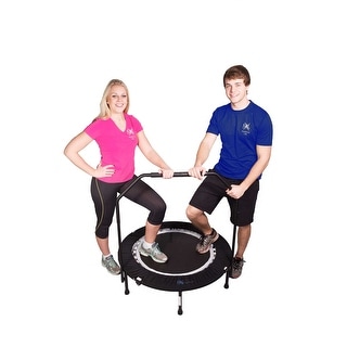 PRO Folding Rebounder Indoor Exercise Mini Trampoline with Bar