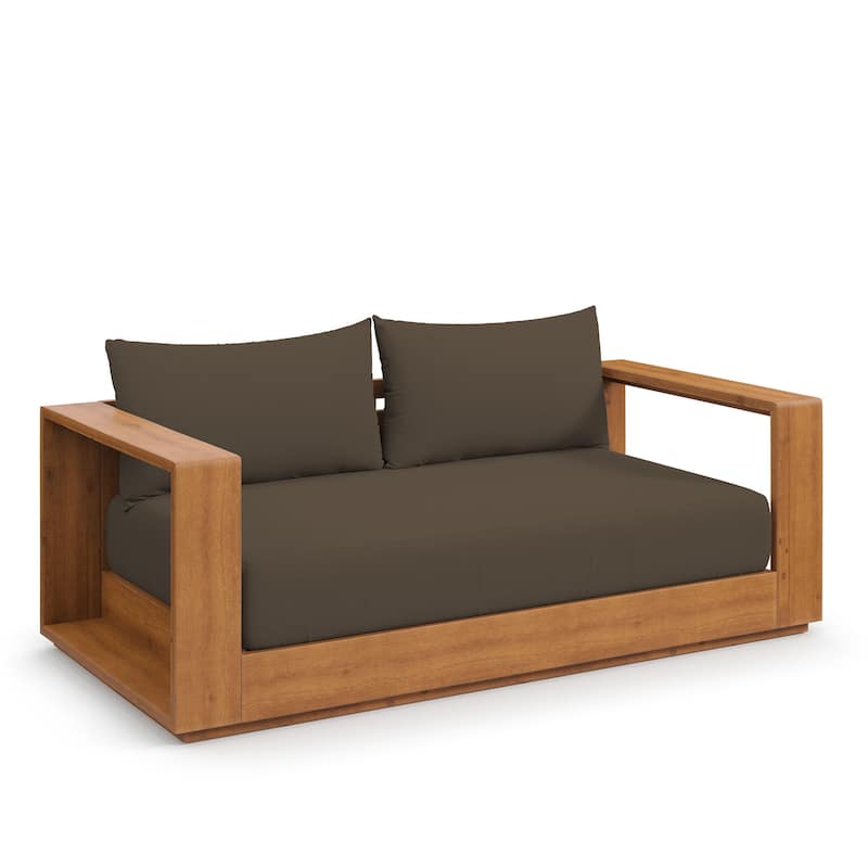 Tahoe Acacia Wood Outdoor Patio Acacia Wood Loveseat
