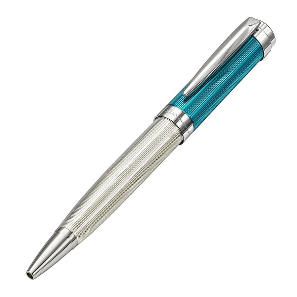 Xezo Incognito 925 Solid Sterling Silver Ballpoint Pen, Azure Blue Cap. Opens flyout.
