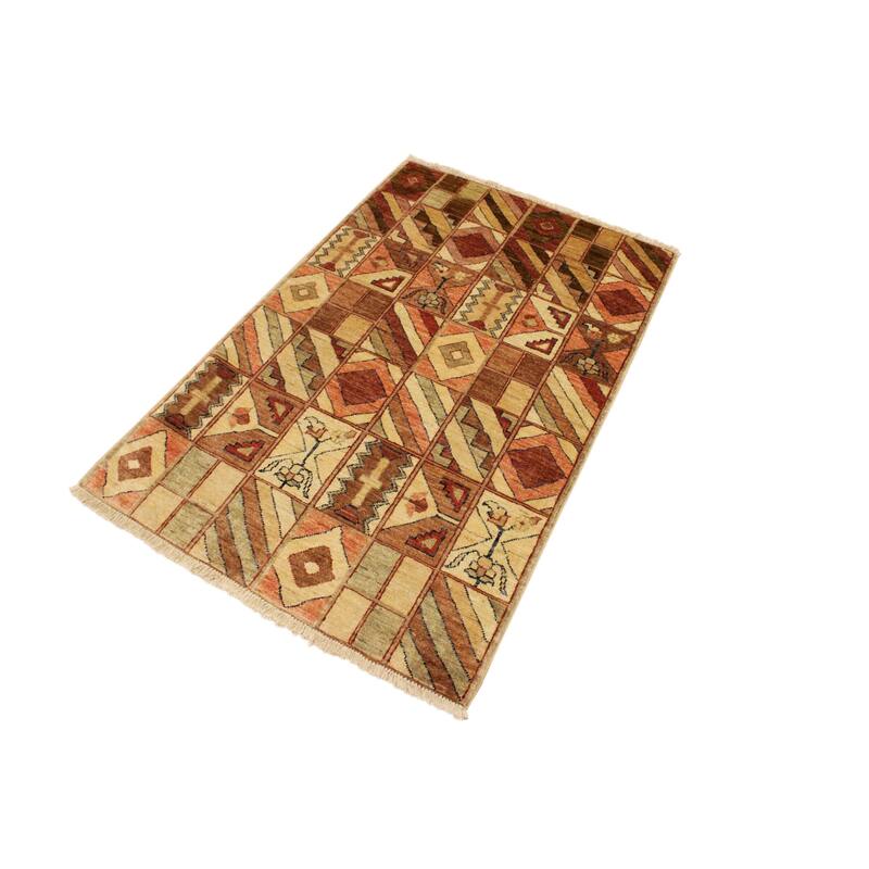 Rustica Mosaic Gabbeh Hand-Knotted Wool Area Rug