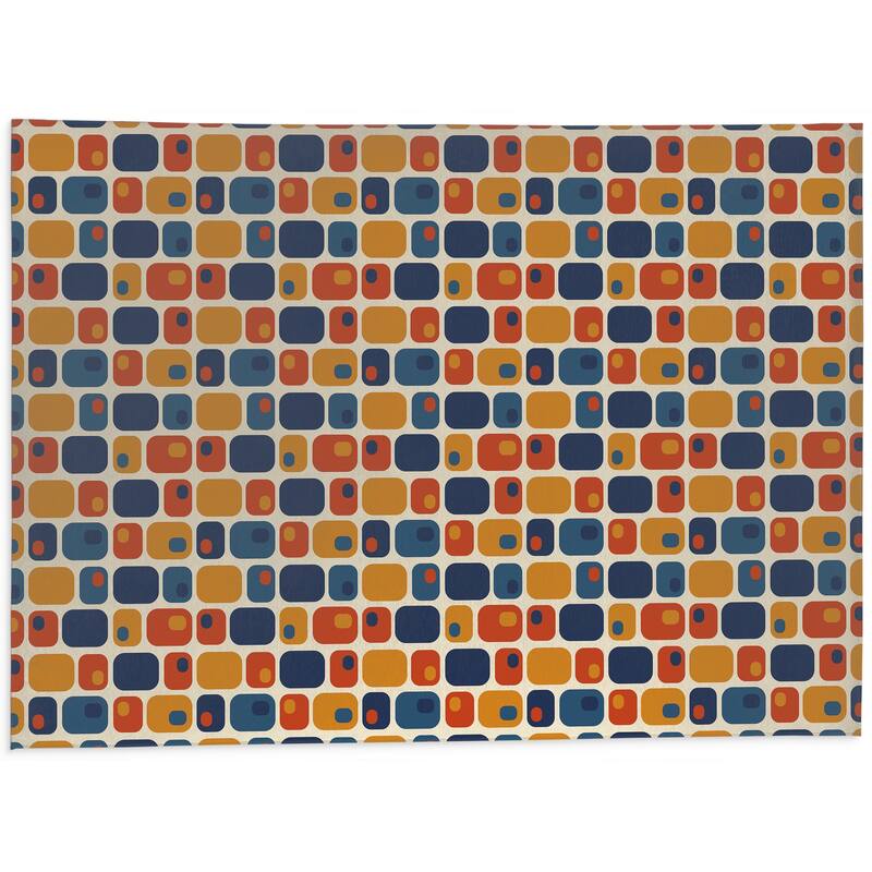ROUNDED RECTANGLES BLUE Kitchen Mat By Becky Bailey Bed Bath & Beyond
