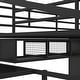preview thumbnail 13 of 15, Multifunctional Design Metal Loft Bed With Table Set, Storage Stairs and Wardrobe, Full Size, Black