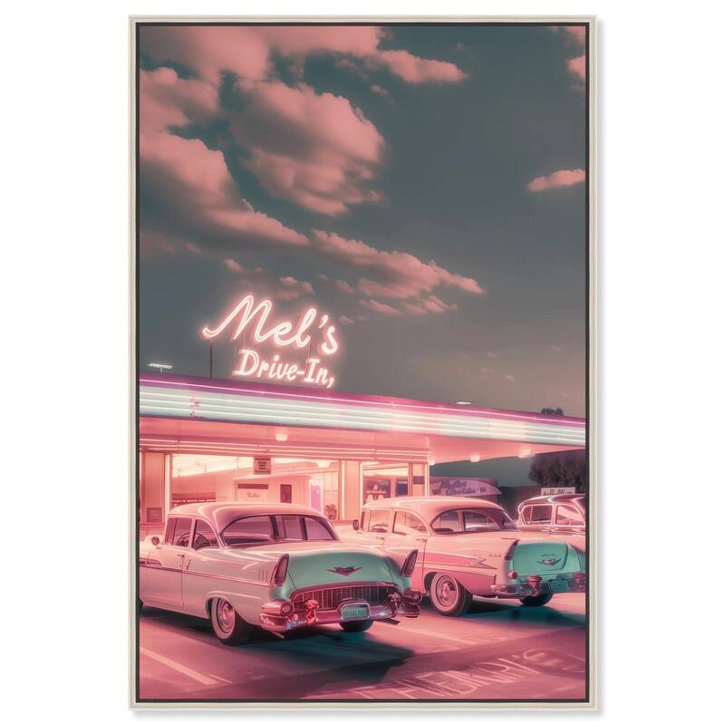 Drive In Stop Canvas by Art Remedy - Silver - 24" x 36"