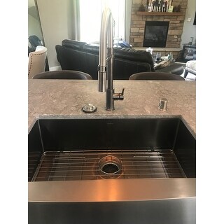 sink stainless lordear farmhouse inch steel kitchen apron matte shimmer complements beautifully slight appliances installed solid designed farm modern