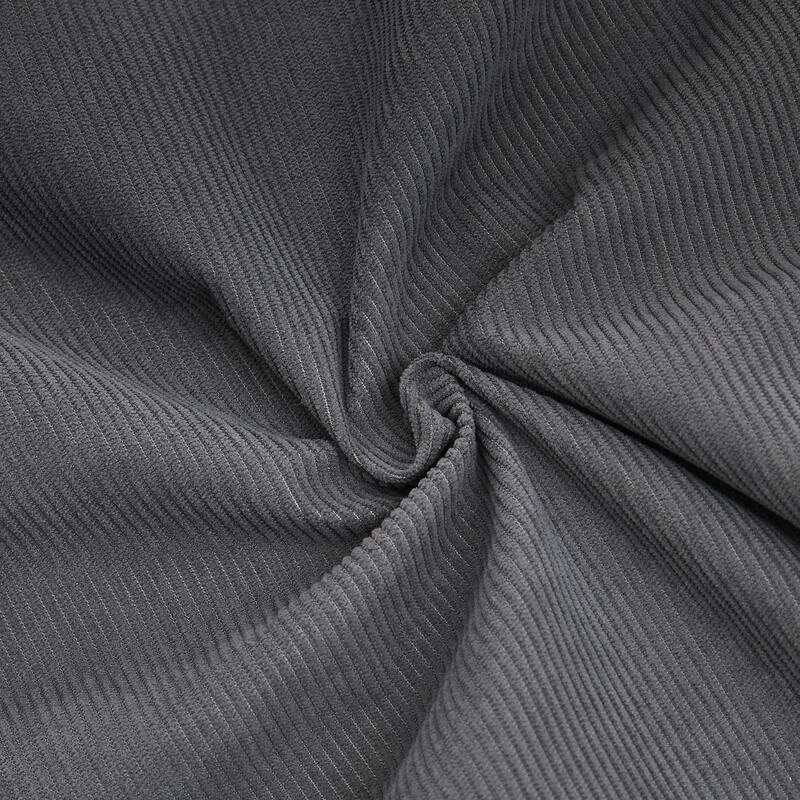 Modern L-Shaped Corduroy High Back Sofa, Right-Hand Facing (RHF)