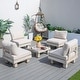 preview thumbnail 16 of 29, Outdoor Aluminum Conversation Sofa Set with Sponge-filled Cushion