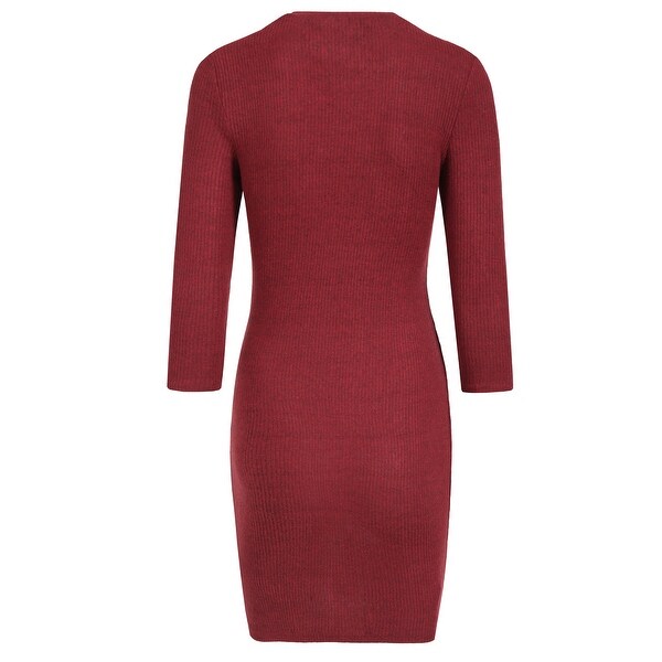 v neck knit sweater dress