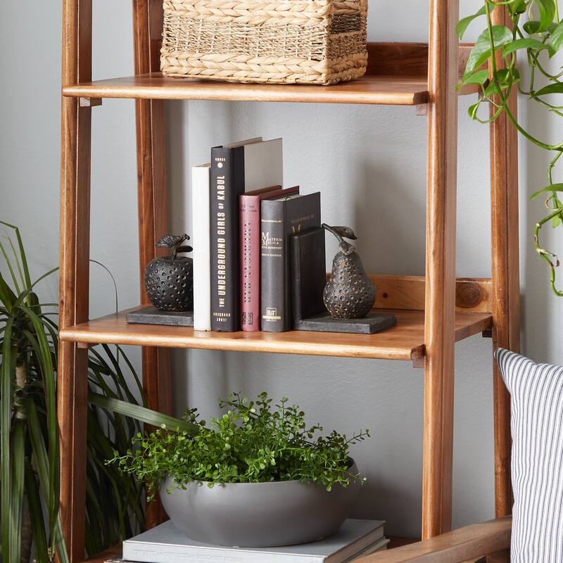 Gray Metal Apple and Pear Fruit Bookends (Set of 2) On Sale Bed
