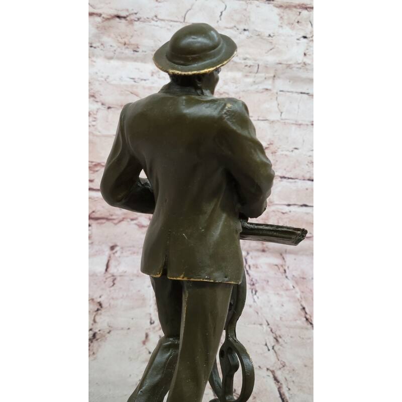 Music Conductor Bronze Sculpture With Treble Clef - Clical Jazz Musician Art