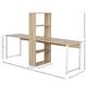 HOMCOM 88” Extra Long 2-Person Computer Desk w/ Bookshelf Combo Double ...