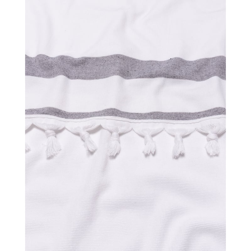 Superior Kai Stripe Fouta Beach Towel with Tassels - 35" x 68"