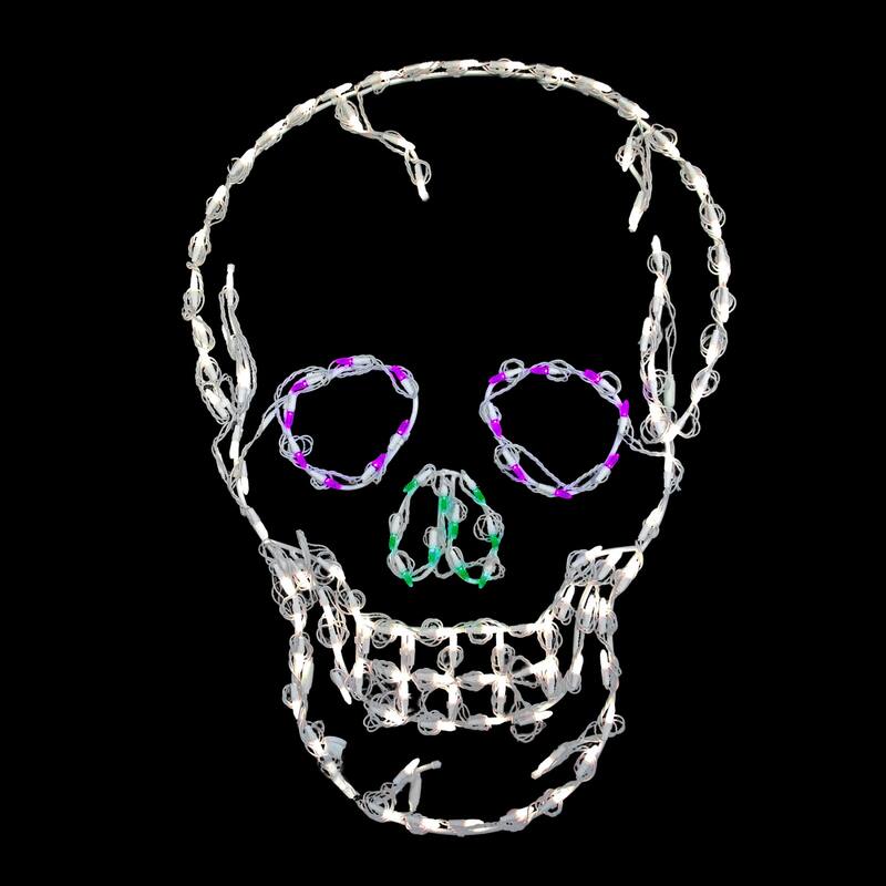 LED Lighted Skull Outdoor Halloween Decoration - 36"