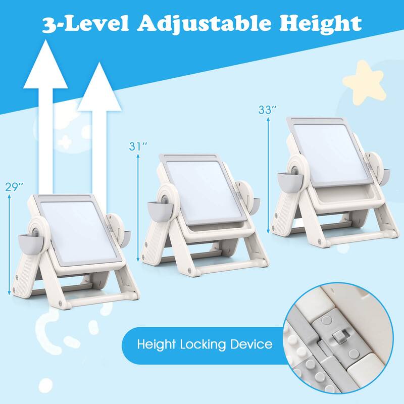 Costway 6-in-1 Multi-activity Children Table & Chair Set with Pen - See Details