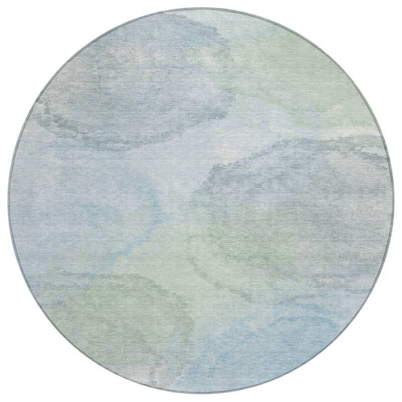 Machine Washable Indoor/ Outdoor Abstract Muted Chantille Rug