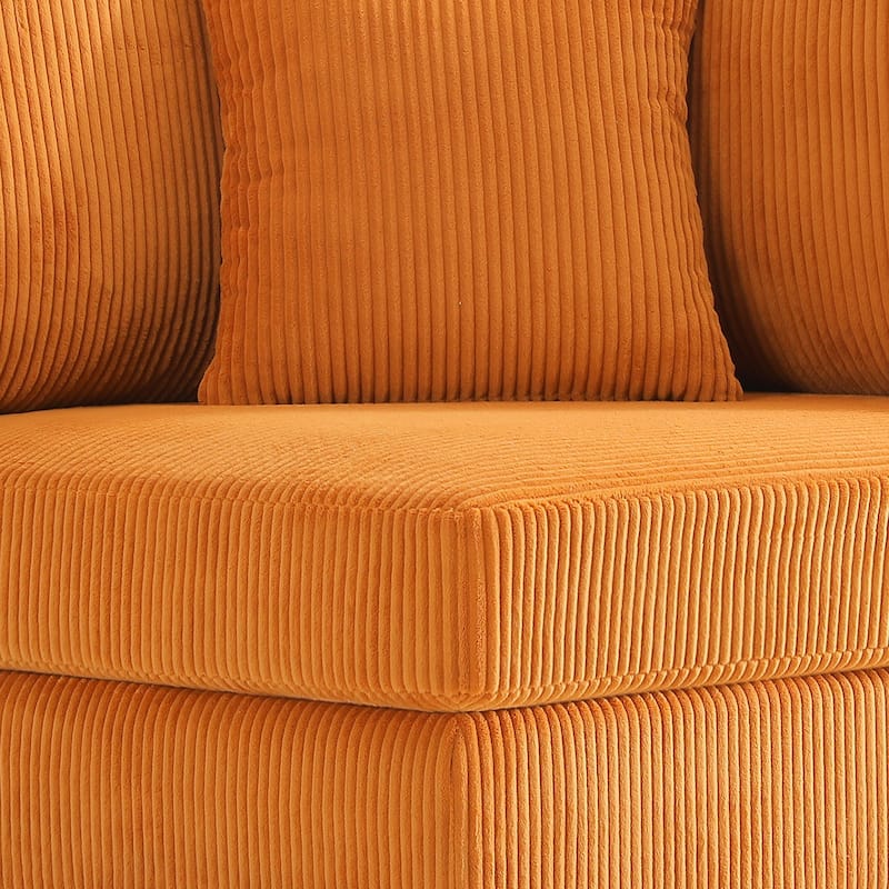 5-Piece Modern Comfy Corduroy Modular Sectional Sofa with Ottoman