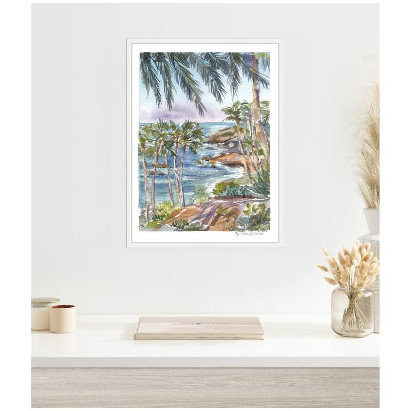 Kate and Laurel Sylvie Laguna Beach California Scene Framed Canvas by Patricia Shaw