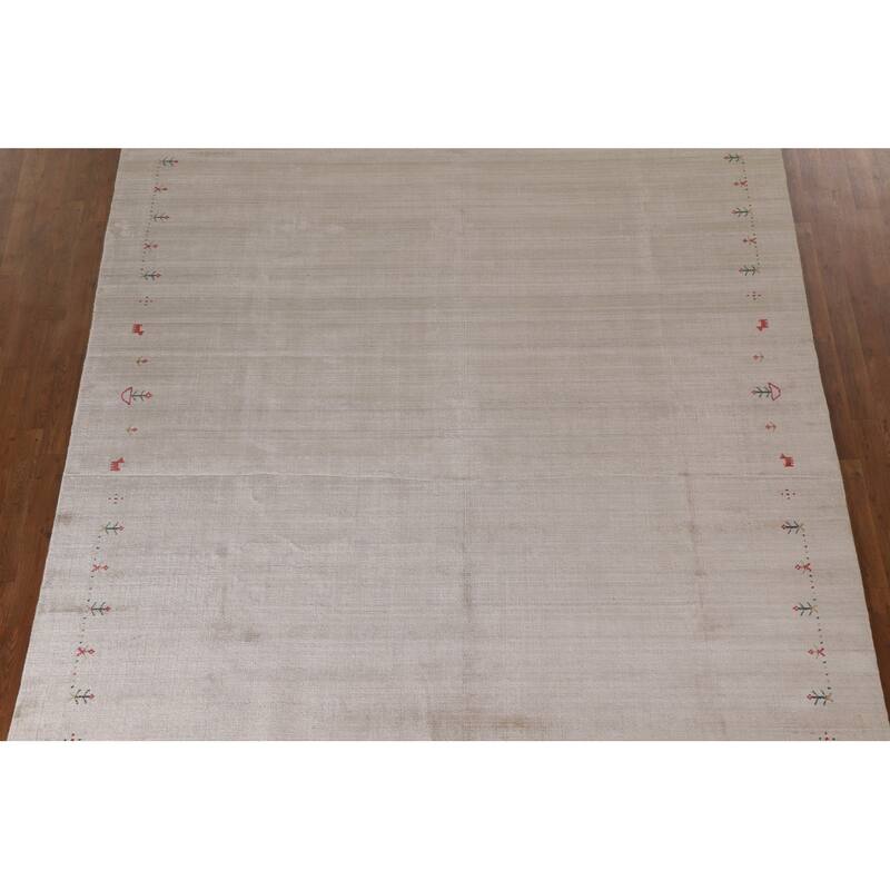 Tribal Gabbeh Indian Area Rug Hand-Knotted Wool Carpet - 8'1"x 9'10"
