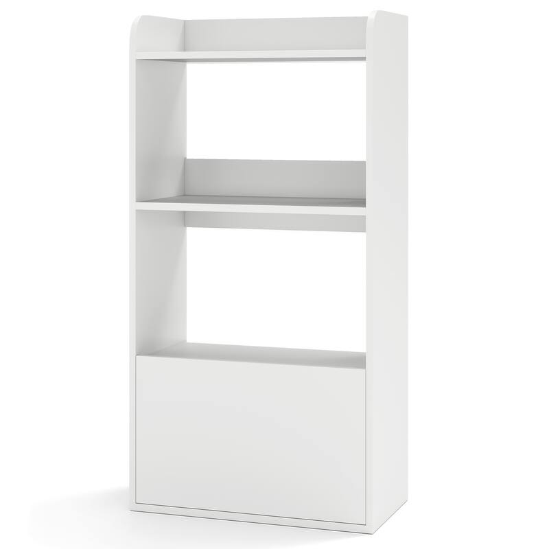 Gymax Bookcase w/ Drawer 3-Tier Open Shelf Anti-Toppling Kits for