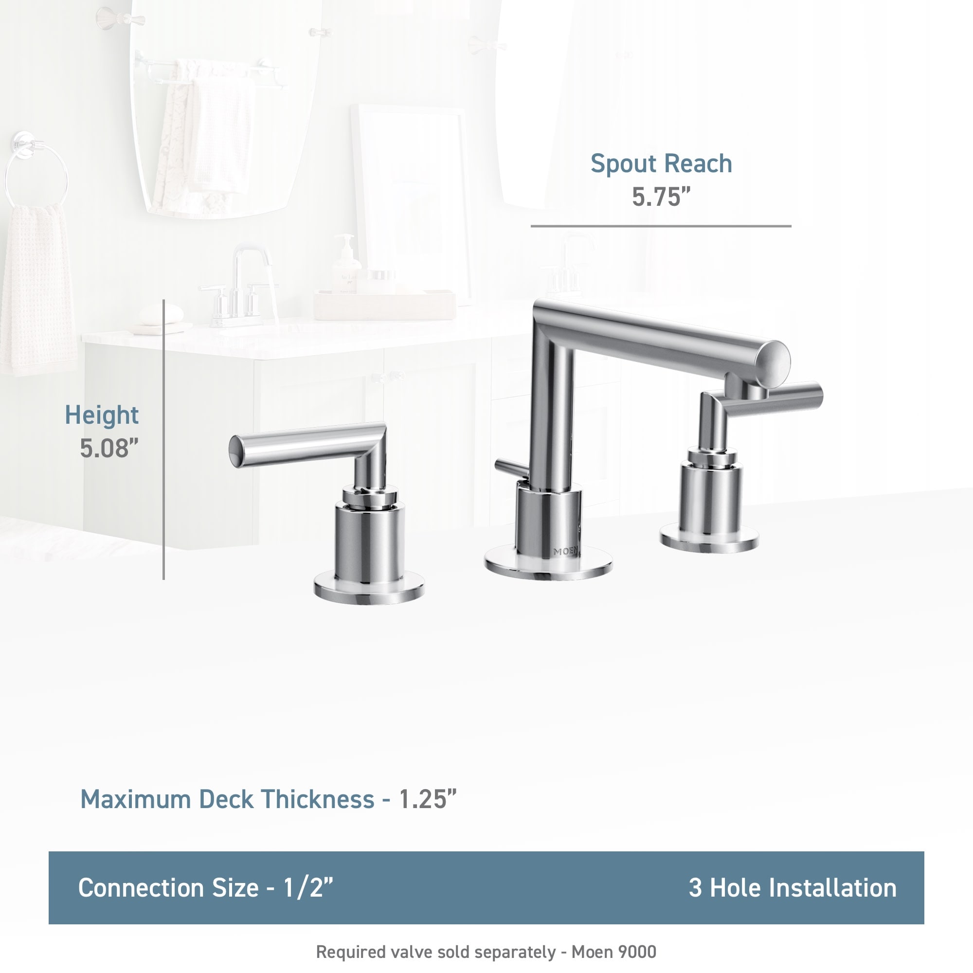 Shop Moen Ts43002 Arris Double Handle Widespread Bathroom Faucet