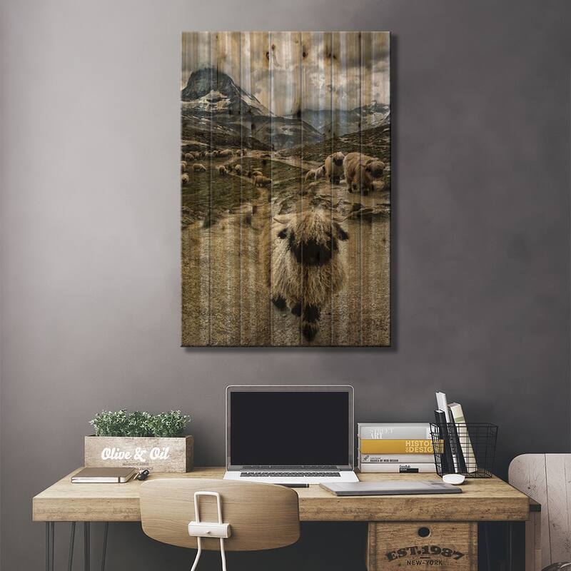 Out Of My Way Print On Wood by Susanne Landolt - Multi-Color