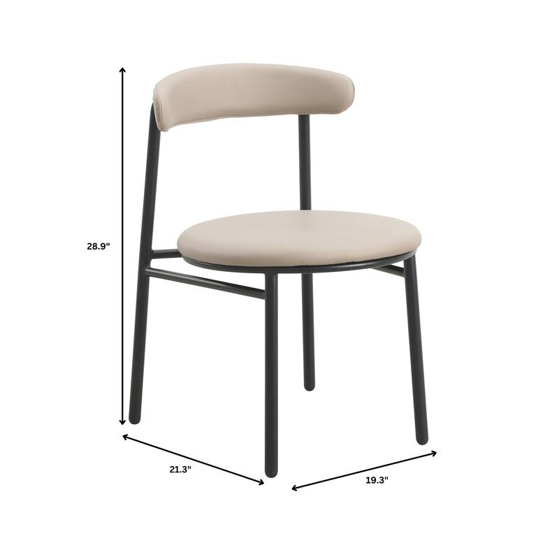 Lume Modern Dining Chairs Polyester Fabric Seat with Steel Legs by LeisureMod