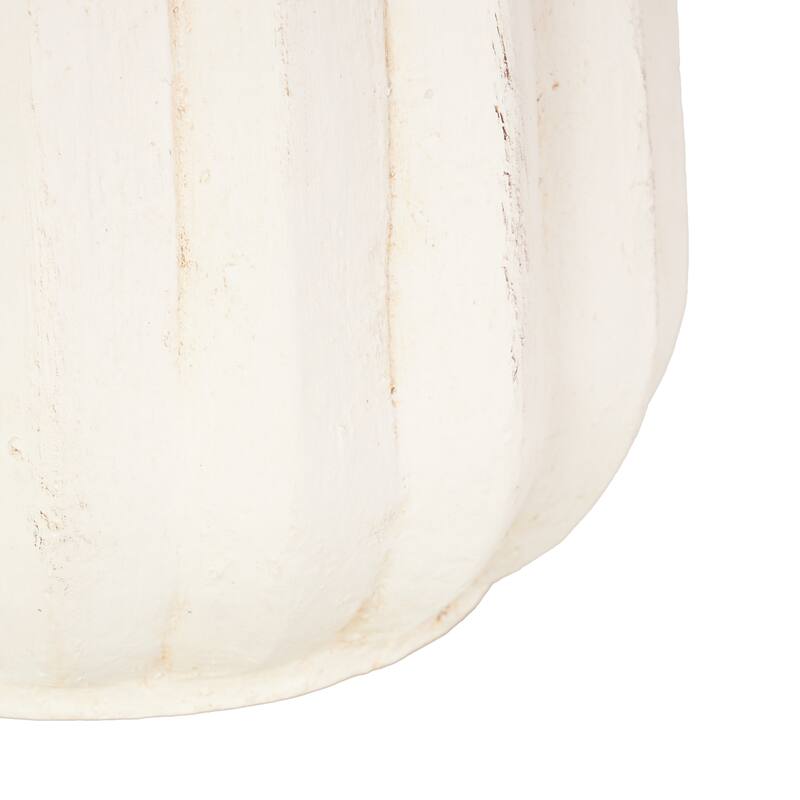 Magnesium Oxide Vase with Carved Grooves - Cream - Roche River Decor