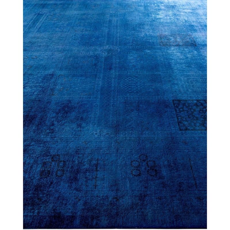 Contemporary Overdyed Wool Hand Knotted Area Rug - 10' 2" x 13' 6"