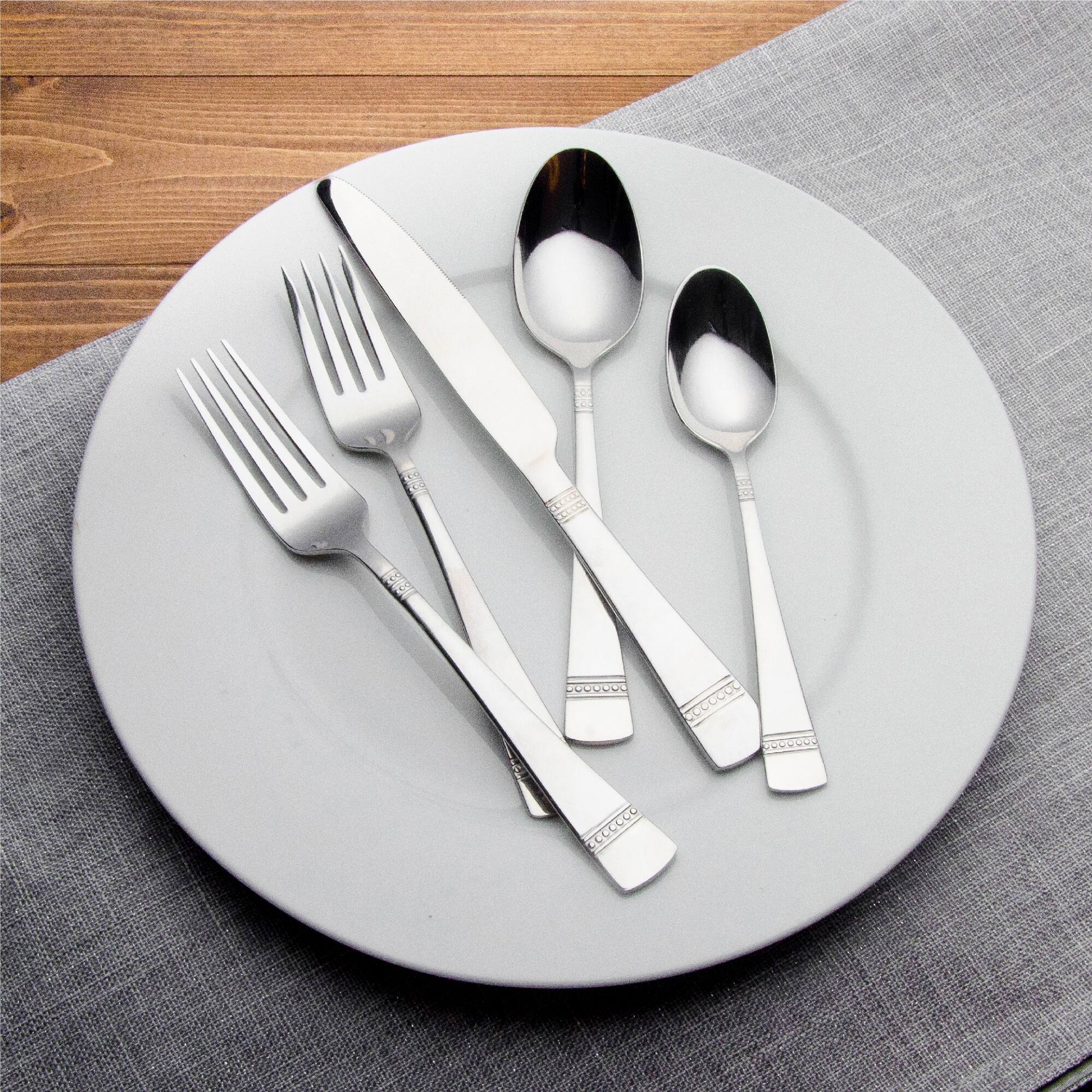 Kitchinox Harper 63piece Stainless Steel Flatware Set, Service for 12