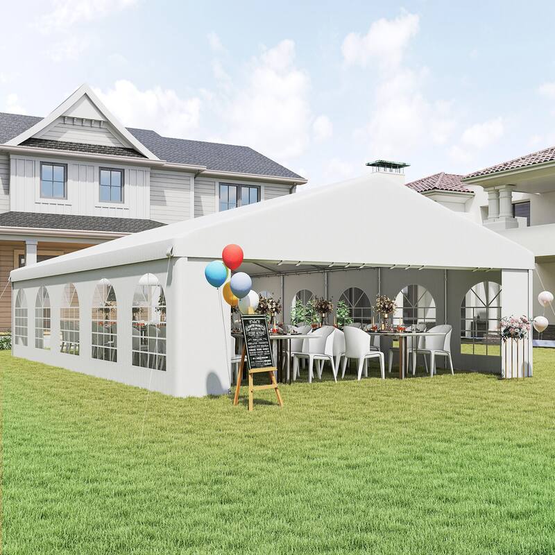 Outsunny 20' x 32' Heavy Duty Party Tent, Large Canopy Tent w/ Removable Protective Sidewalls