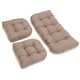preview thumbnail 2 of 20, Twill 3-piece Indoor Settee Cushion Set Toffee