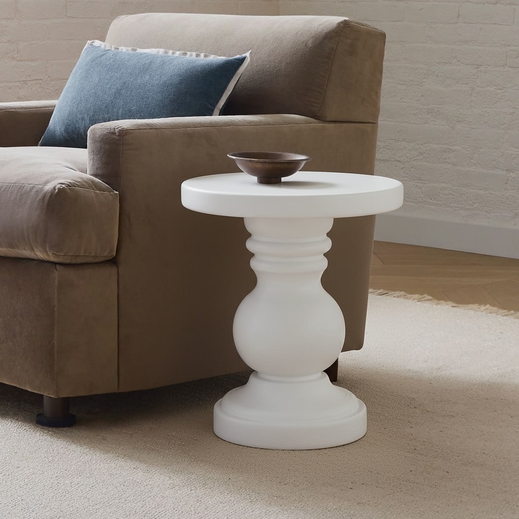 Christopher Knight Home - Modern Handmade MGO Side Table for Indoor & Outdoor Use - 20 Inch - 20"