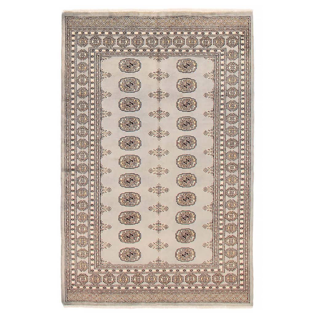 Finest Peshawar Bokhara Grey Rug 4'10" x 7'5" - 4'10 x 7'5