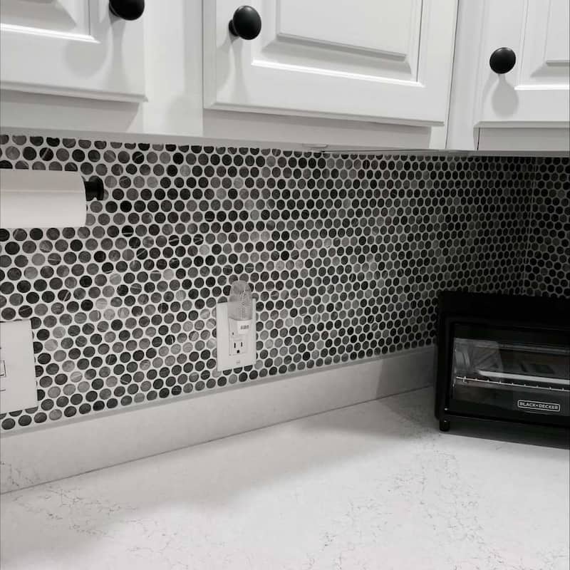 Eterna Penny 12x12 Glass Round Mosaic Tile - Floor, Wall, Backsplash