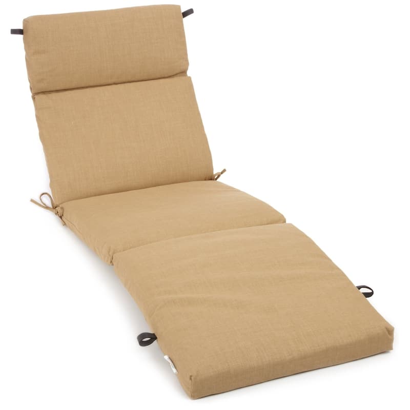 72-inch by 24-inch Outdoor Chaise Lounge Cushion - 24" x 72" - Wheat