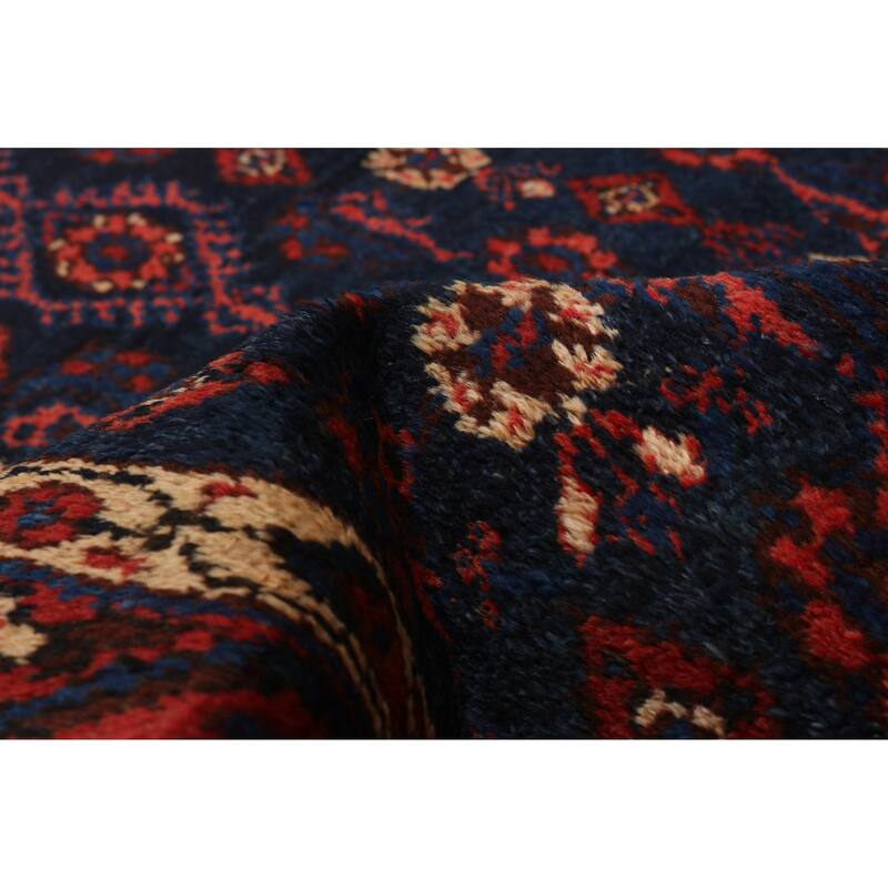ECARPETGALLERY Hand-knotted Andelz Navy Wool Rug - 3'5 x 13'7
