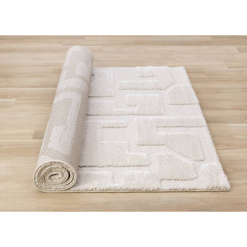 Lincoln Collection - Modern Luxurious Plush Shapes Area Rug