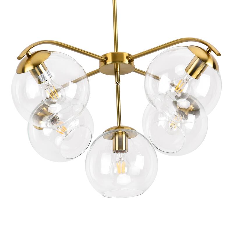 5-light Golden Dimmable Chandelier - Gold