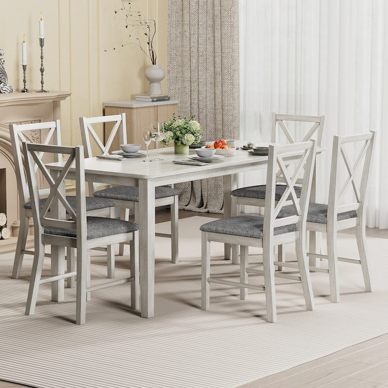 Modern Dining Linen Fabric Upholstered Solid Wood Dining Chairs