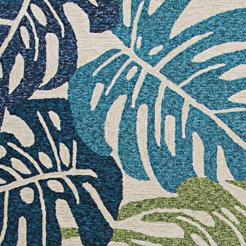 Dream Decor Rugs Miami Arum Teal Navy Handmade Indoor Outdoor Area Rug