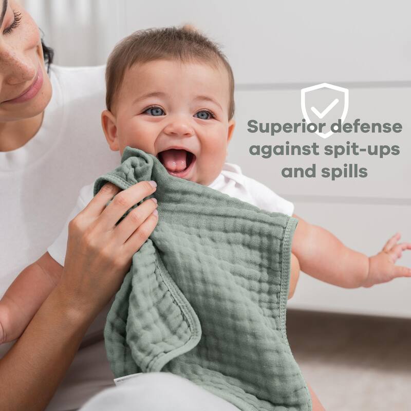 Muslin Burp Cloths Large 100% Cotton by Comfy Cubs