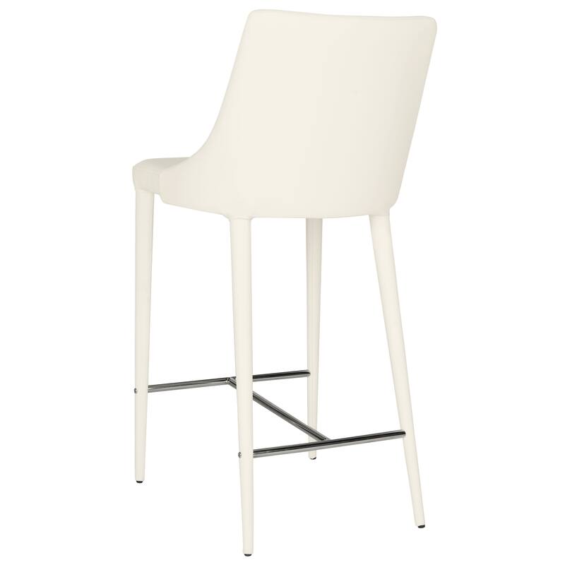SAFAVIEH Soledad 26-inch White Counter Stool (Set of 2) - 22.9" x 18.9" x 37.4" - 23Wx19Dx37H