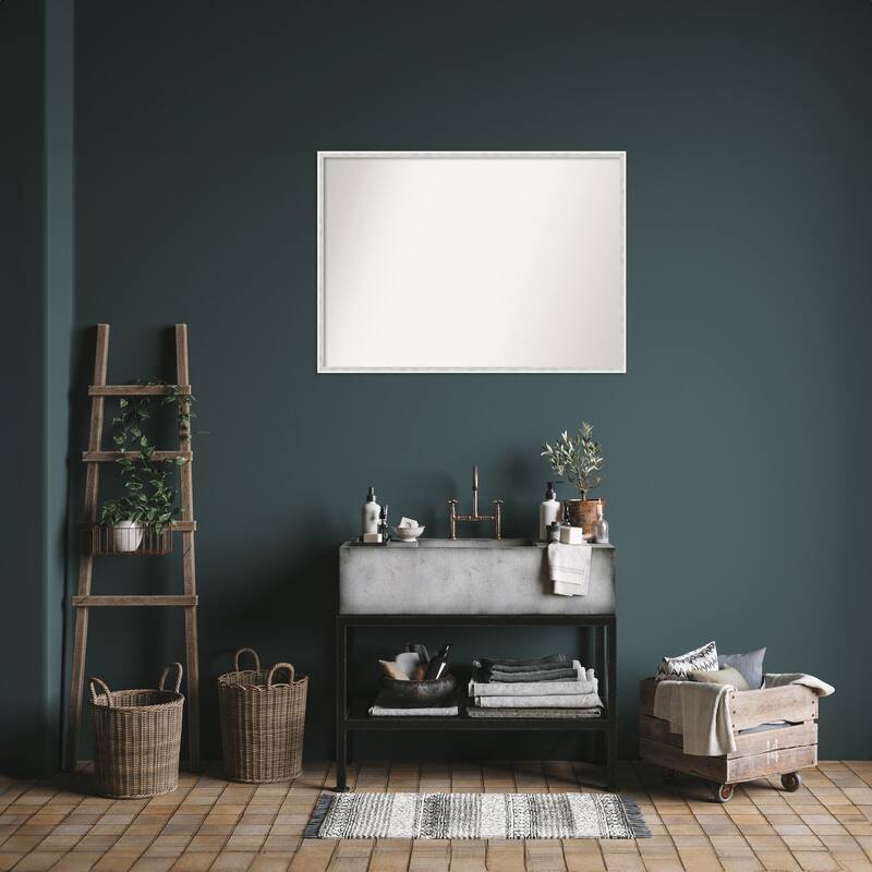Paige Non-Beveled Wood Framed Bathroom Vanity Wall Mirror