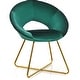 preview thumbnail 28 of 28, Costway Modern Velvet Accent Chair Upholstered Vanity Chair w/Golden - See Details Green