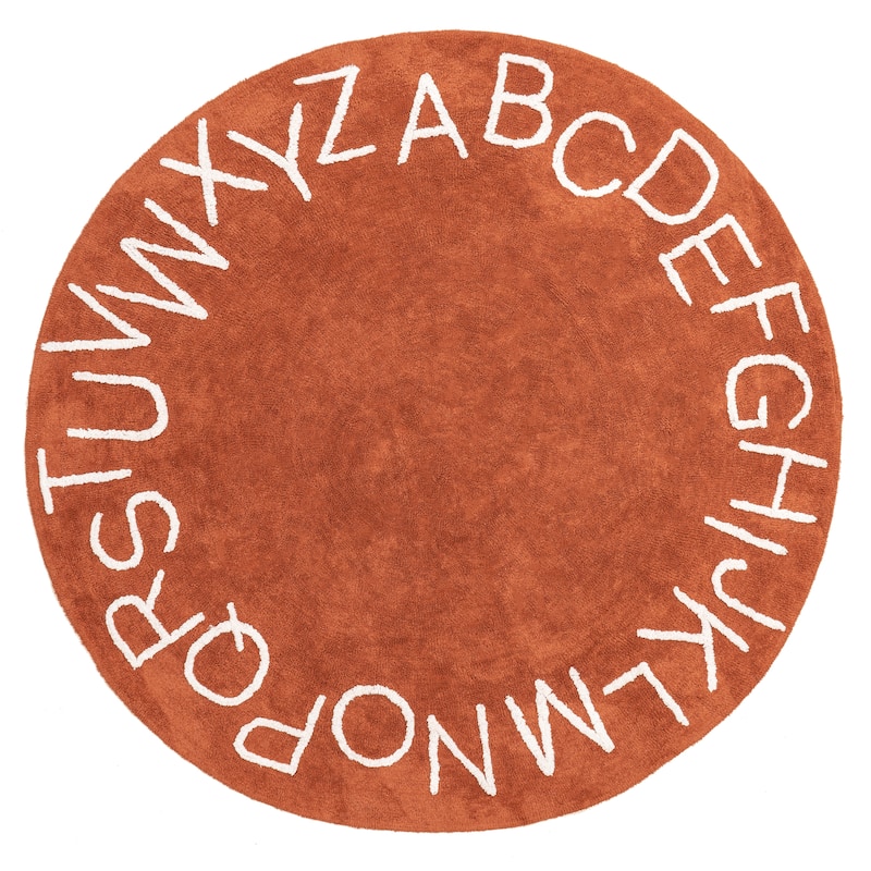 Nuloom Alphabet SpinClean Washable Round Rug