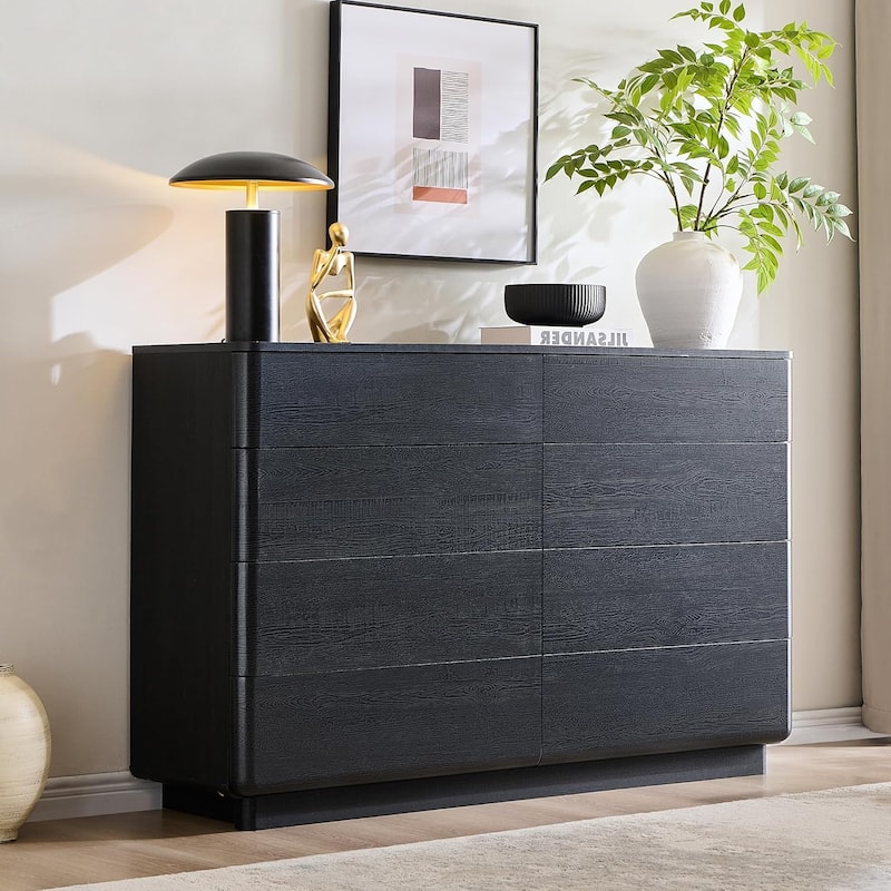 Modern 8 Drawer Dresser for Bedroom, Handle-less Wooden Dressers